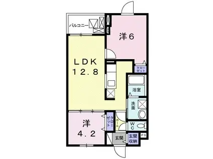 KSコート奈良ウエスト(2LDK/3階)の間取り写真