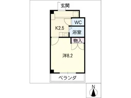 アムール塩池II(1K/2階)の間取り写真