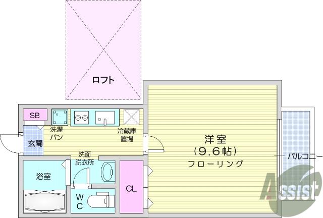 コリーヌ南光台Ⅰ番館(1K/2階)の間取り写真