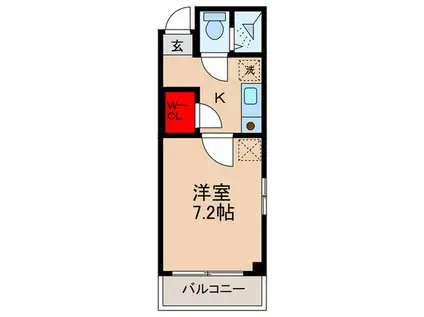 KKHOUSE(1K/3階)の間取り写真