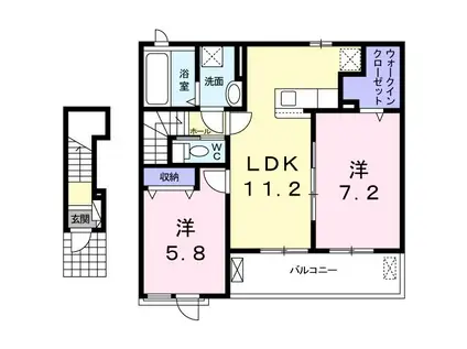 シトラスC(2LDK/2階)の間取り写真