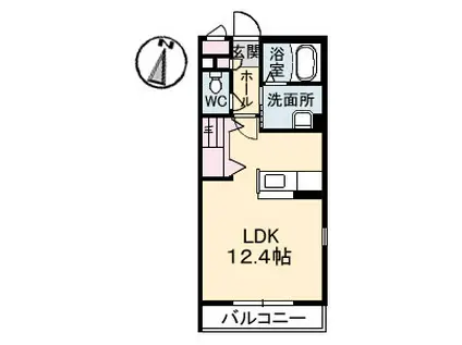 コートドール浜田(ワンルーム/1階)の間取り写真