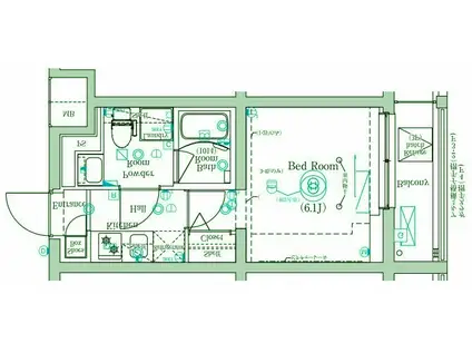 マインド武蔵中原(1K/2階)の間取り写真