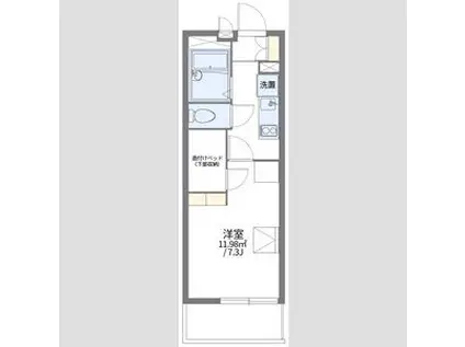 レオパレスカーサ塚本(1K/1階)の間取り写真