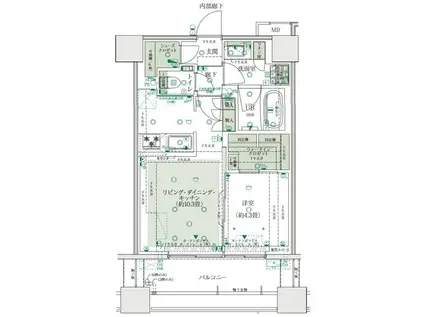 イニシア横浜桜木町(1LDK/10階)の間取り写真