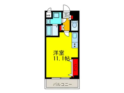 LA・VITAROSA 松栄(ワンルーム/3階)の間取り写真