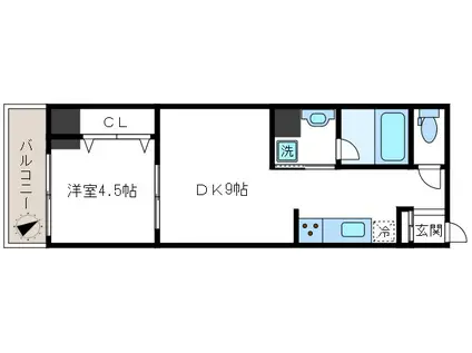 ライトコート四谷(1LDK/4階)の間取り写真