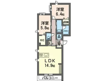 さくらテラス(2LDK/2階)の間取り写真