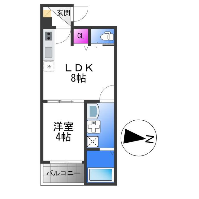 バズ北巽(1LDK/1階)の間取り写真