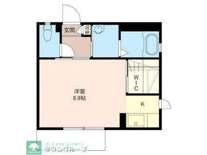 フレア上平塚III(ワンルーム/2階)の間取り写真