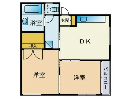 メゾン30(2DK/3階)の間取り写真