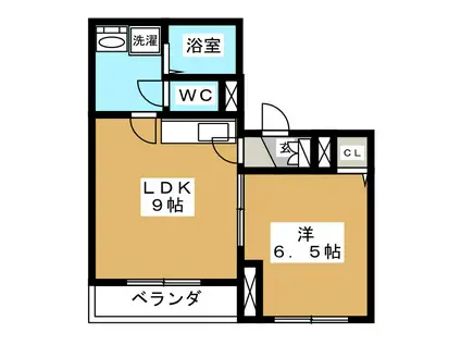 メゾンフォレストA(1LDK/2階)の間取り写真