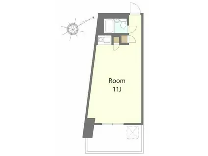 日興パレス麻布狸穴(ワンルーム/3階)の間取り写真