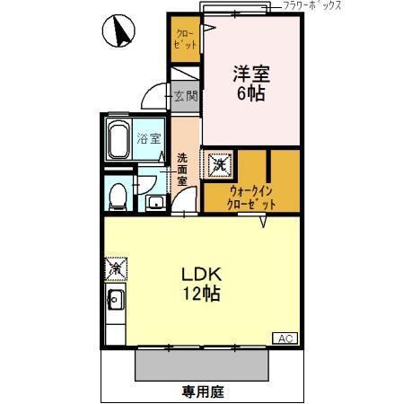 セジュールMT(1LDK/1階)の間取り写真