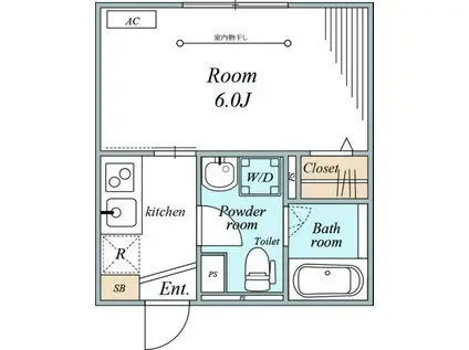 CASA99(1K/2階)の間取り写真