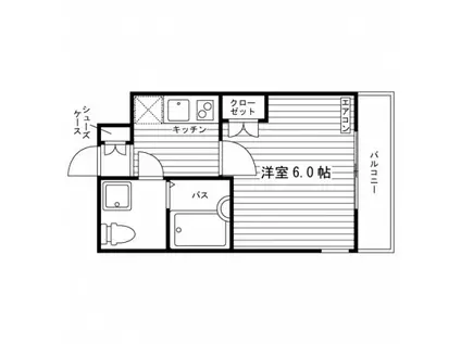 アヴェニール上小阪(1K/1階)の間取り写真
