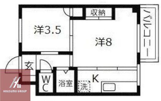 エルパラッツォ京橋(2K/3階)の間取り写真