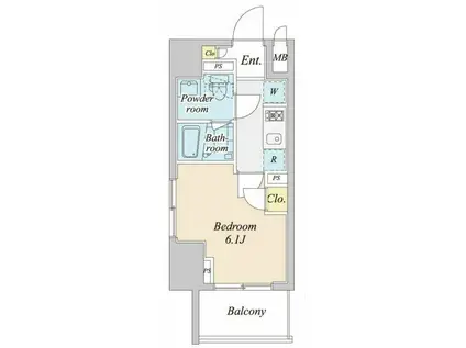 プラウドフラット神楽坂2(1K/7階)の間取り写真