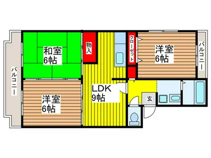 菱田マンション(3LDK/2階)の間取り写真