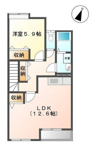 DモンドII(1LDK/2階)の間取り写真