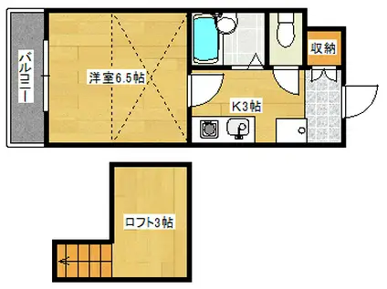 レジデンス京才(1K/4階)の間取り写真