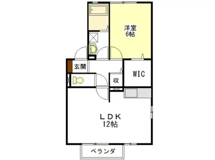 HERITAGE A・I 2(1LDK/2階)の間取り写真