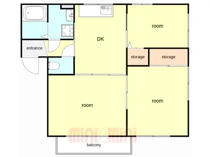 メゾン梨川Ⅱ(3DK/2階)の間取り写真