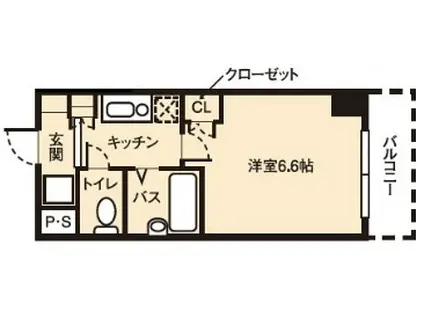 ドミール桜川II(1K/5階)の間取り写真