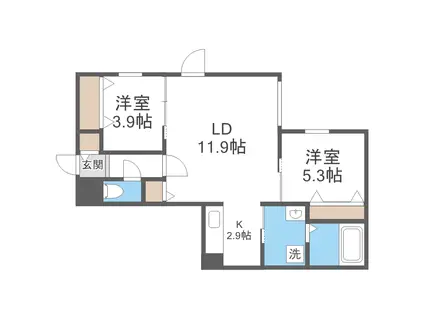 YORI N22(2LDK/3階)の間取り写真
