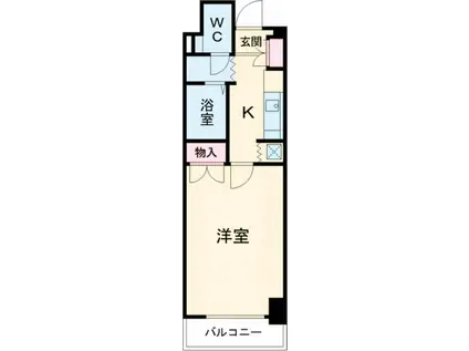 アンオゥル鵜の森(1K/4階)の間取り写真