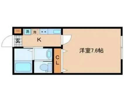 フォレスタ幸町(1K/1階)の間取り写真