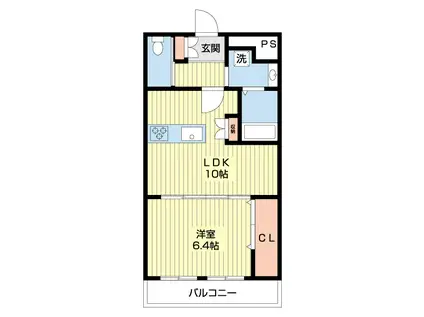 アンソレイエ(1LDK/1階)の間取り写真