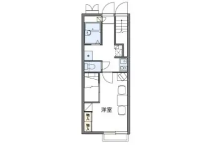 レオパレスリバーサイド上砂(1K/2階)の間取り写真