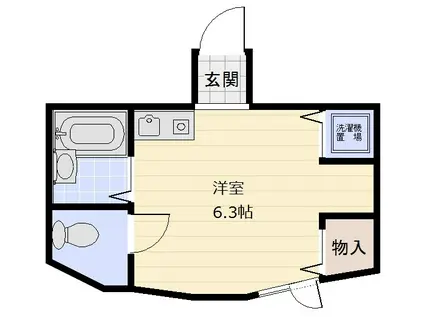 プルメリアガーデン(ワンルーム/1階)の間取り写真