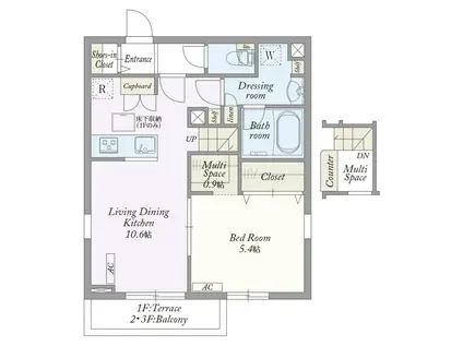 MY STYLE VINTAGE 柏あけぼの(1LDK/2階)の間取り写真