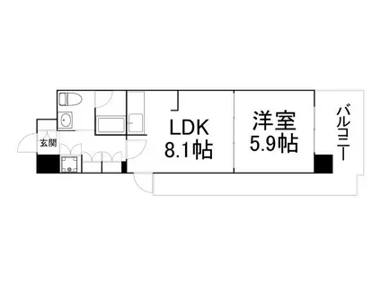 エグゼレジデンスタワー(1LDK/16階)の間取り写真