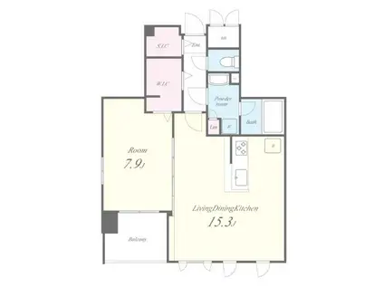 HERMITAGE DE MAISON(1LDK/6階)の間取り写真