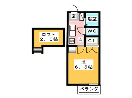 パルテネールYOU(1K/1階)の間取り写真