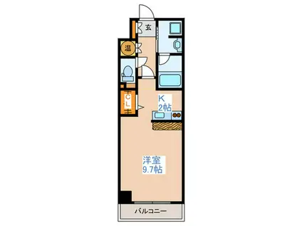 ホーリーフォート南平岸(ワンルーム/1階)の間取り写真