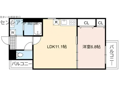 フジパレス放出I番館(1LDK/3階)の間取り写真
