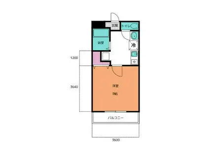 アイランド B(1K/1階)の間取り写真