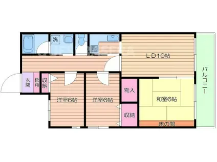 ヴェッサエントラン(3LDK/3階)の間取り写真