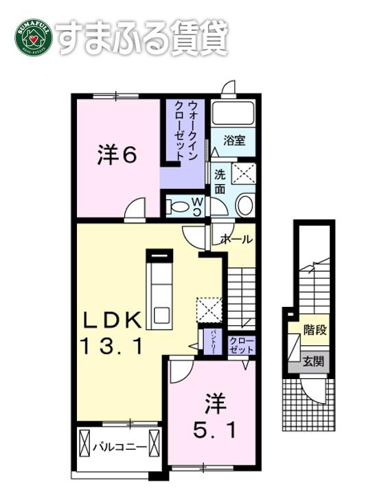 フリシュ・M II(2LDK/2階)の間取り写真