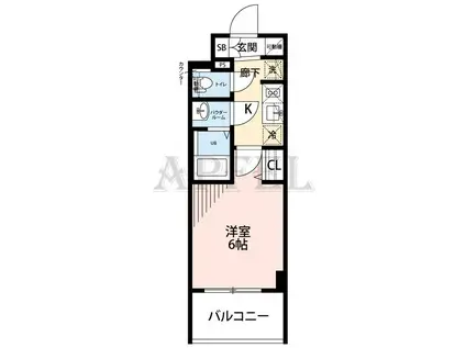 プレサンス福島ミッドエル(1K/8階)の間取り写真