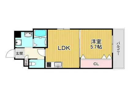 DIASIII(1LDK/6階)の間取り写真