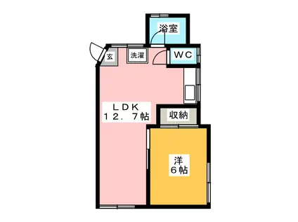 R.OKUNO(1LDK/2階)の間取り写真