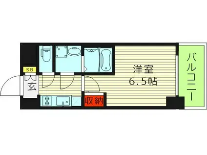 エスリードレジデンス大今里(1K/4階)の間取り写真