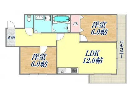 A・CITY中川(1K/3階)の間取り写真