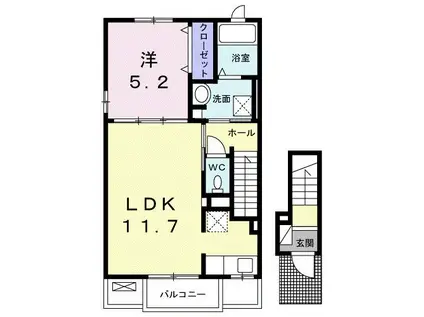 ＪＲ東海道本線 刈谷駅 徒歩13分 2階建 築8年(1LDK/2階)の間取り写真