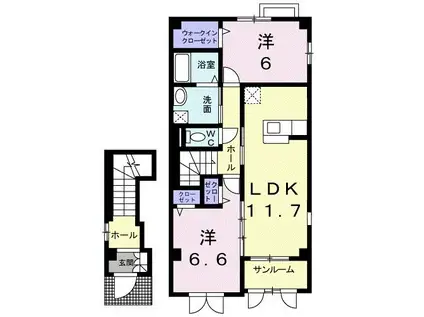 ファーイーストB(2LDK/2階)の間取り写真